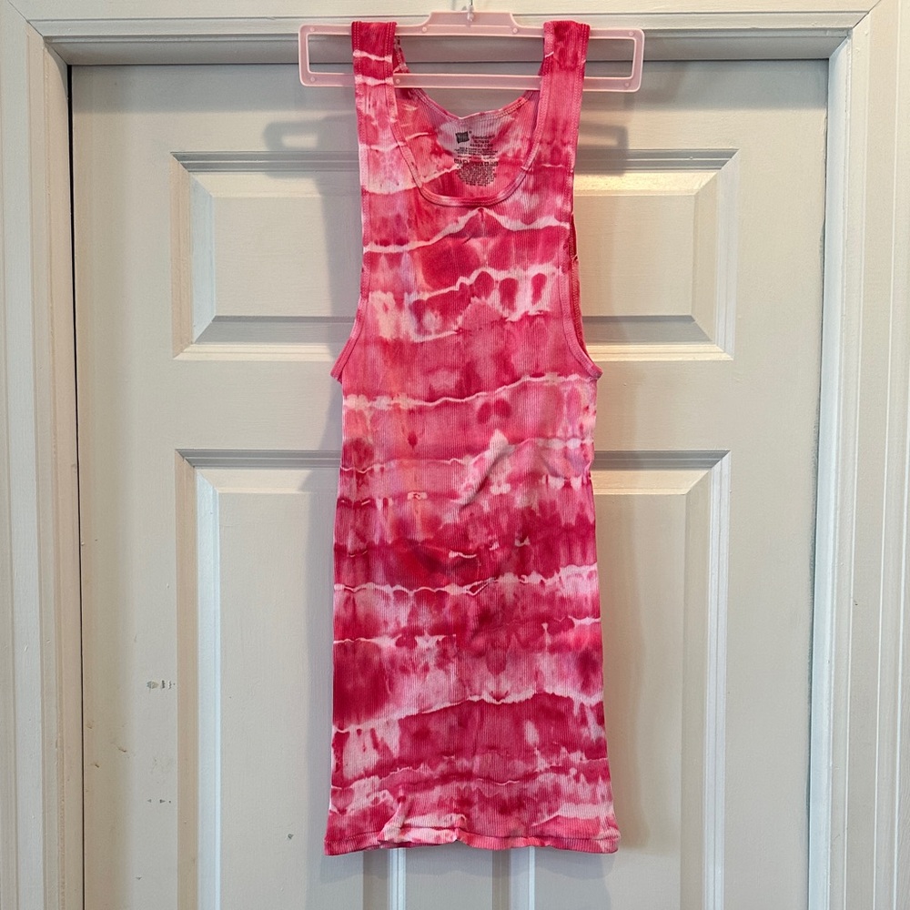 Pink Ice Dyed Ribbed Tank
